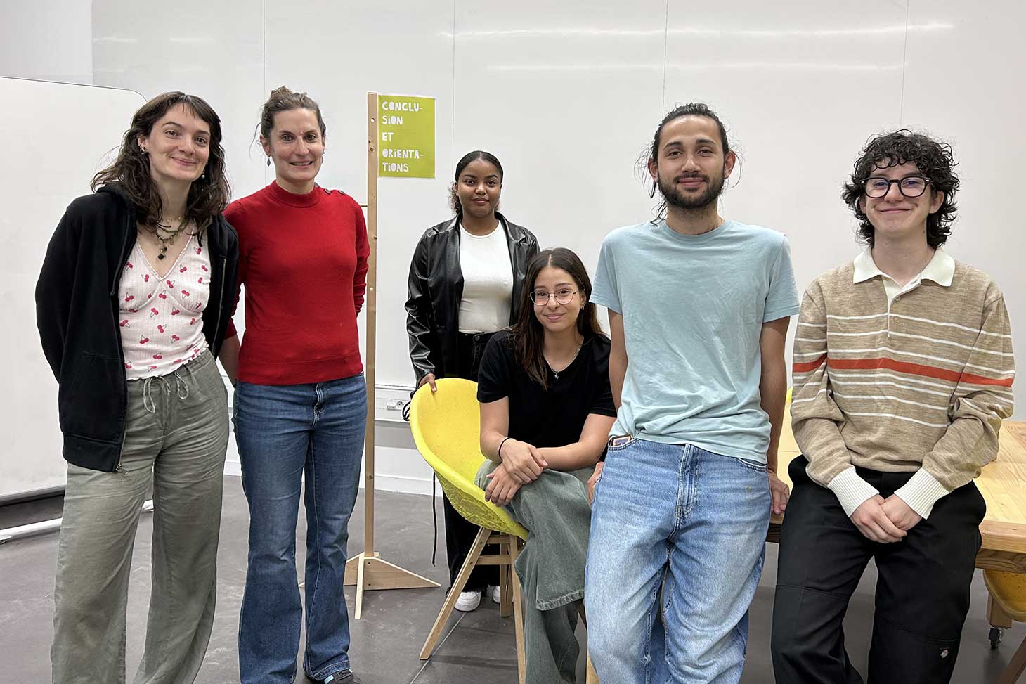 L'équipe projet : Lorraine, Anne-Christine, Alexandra, Meriem, Vincent, Prunelle